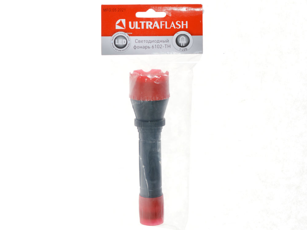 Фонарь 6102-TH красный ,1LED 2*R6