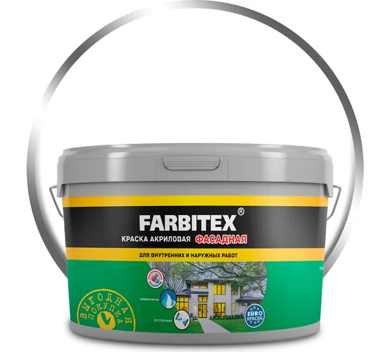 Фасадная (3.0 кг) Краска акриловая  FARBITEX