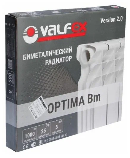 Радиатор БИМЕТАЛЛ  Valfex 500-80 OPTIMA 12кг