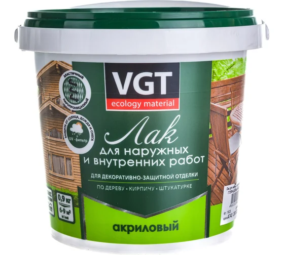 Лак акриловый для нар/внутр работ глянцевый 2,2кг