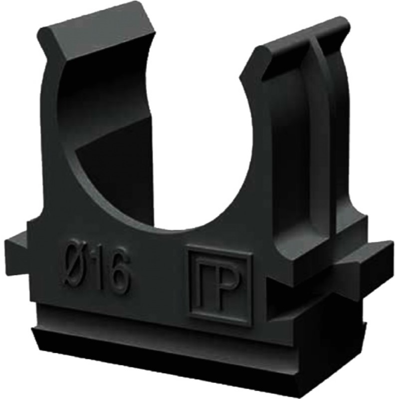 Крепеж клипса 16 серая/черная