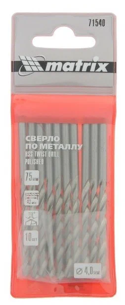 Сверло по металлу Matrix HSS 4,0мм (71540)
