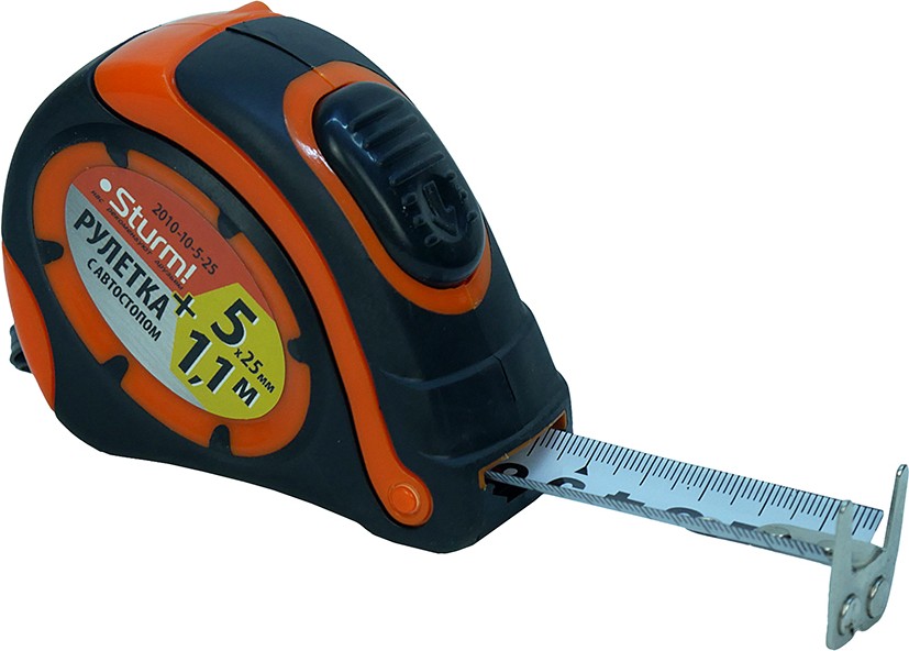 Рулетка Sturm 5*25 автостоп,двойной зацеп