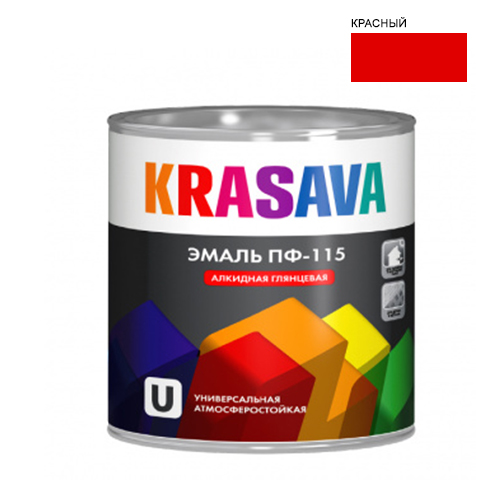 Эмаль ПФ-115 Красная КРАСАВА 2.7кг