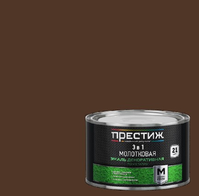 ПРЕСТИЖ эмаль молотковая шоколадная 0,4л