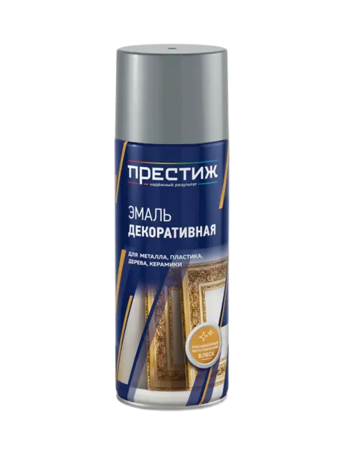 ПРЕСТИЖ аэрозоль декор эмаль металлик ХРОМ