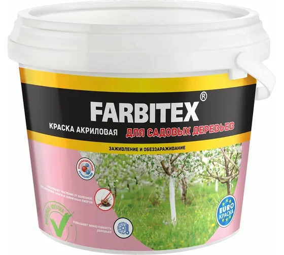 Краска для садовых деревьев 6кг Farbitex