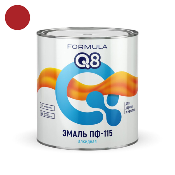 Эмаль ПФ-115 Красная ФОРМУЛА Q8 0,4кг