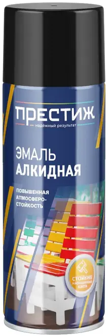 ПРЕСТИЖ аэрозоль эмаль ЧЕРНАЯ глянцевая