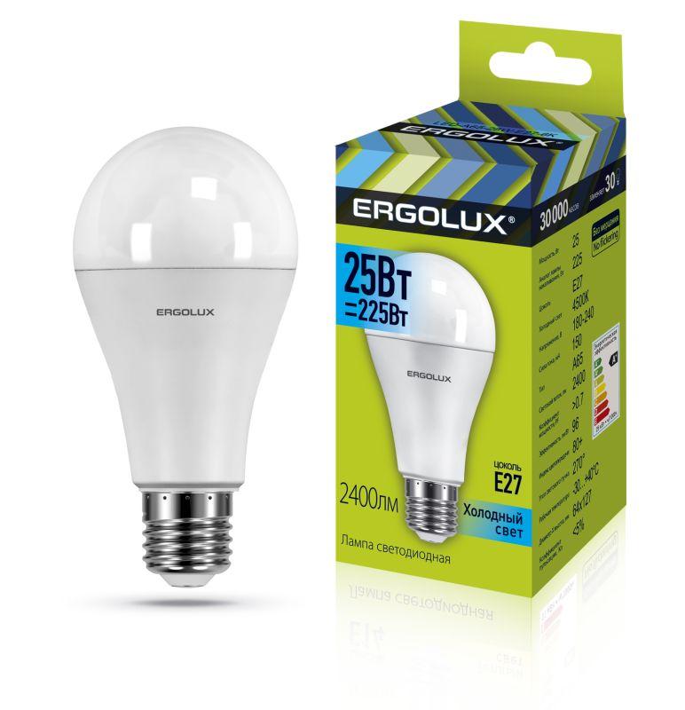 Лампа Ergolux led A65 25W E27 4K