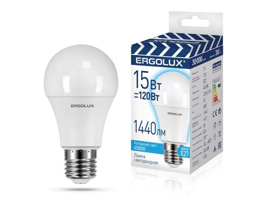 Лампа Ergolux led A60 15W E27 4K