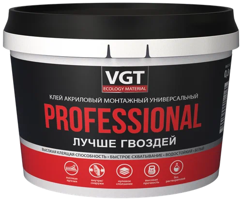 Клей акриловый монтажный универсал. белый  PROFESSIONAL 3кг