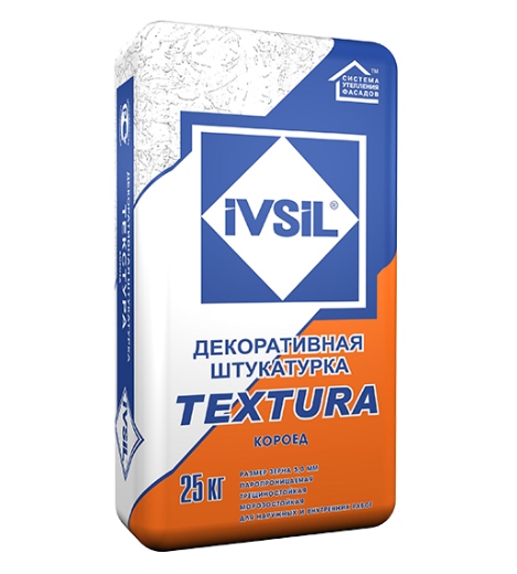 IVSIL TEXTURA штукотурка декорот.КОРОЕД зер.2,5мм белый 25кг