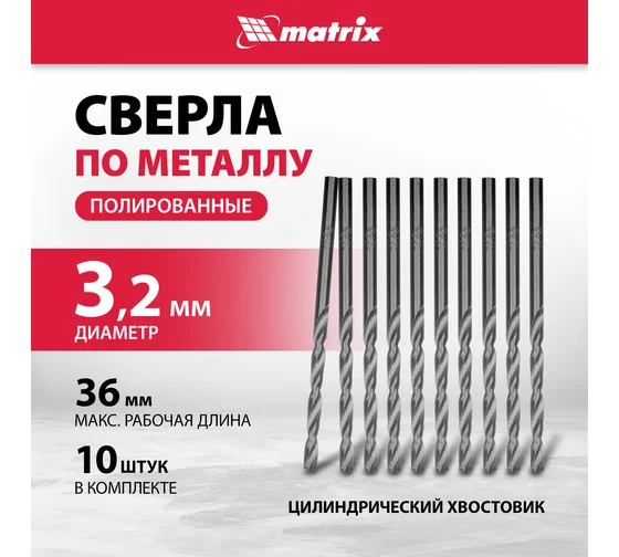 Сверло по металлу Matrix HSS 3,2мм