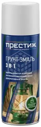 ПРЕСТИЖ аэрозоль грунт-эмаль 3в1 БЕЛАЯ